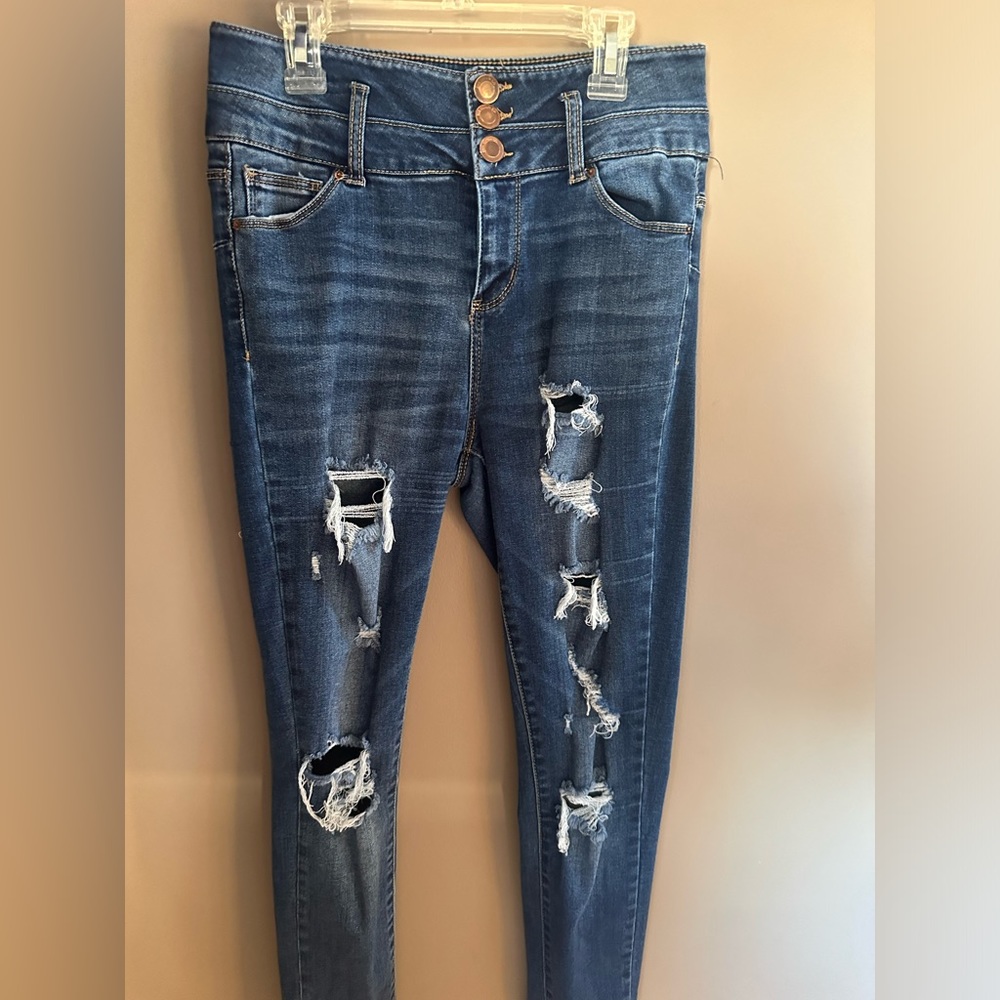 SWS Denim Co. Dark Wash Stretch Ripped Skinny Jean